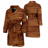 Wood Printed Pattern Print Design 04 Men's Bathrobe