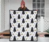 Christmas Tree Holly Snow Star Pattern Premium Quilt