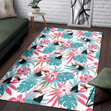 Toucan Tropical Flower Leave Pattern Area Rug