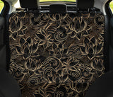 Luxurious Gold Lotus Waterlily Black Background Dog Car Seat Covers