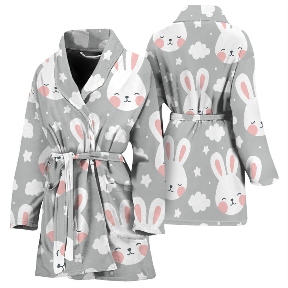 Rabbit Cloud Pattern Women'S Bathrobe