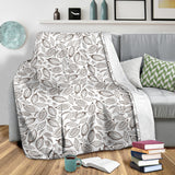 Cocoa Beans Leaves Pattern Premium Blanket