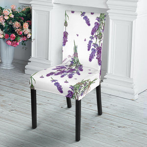Lavender Flower Design Pattern Dining Chair Slipcover