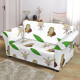 Color Hand Drawn Cocoa Pattern Loveseat Couch Slipcover