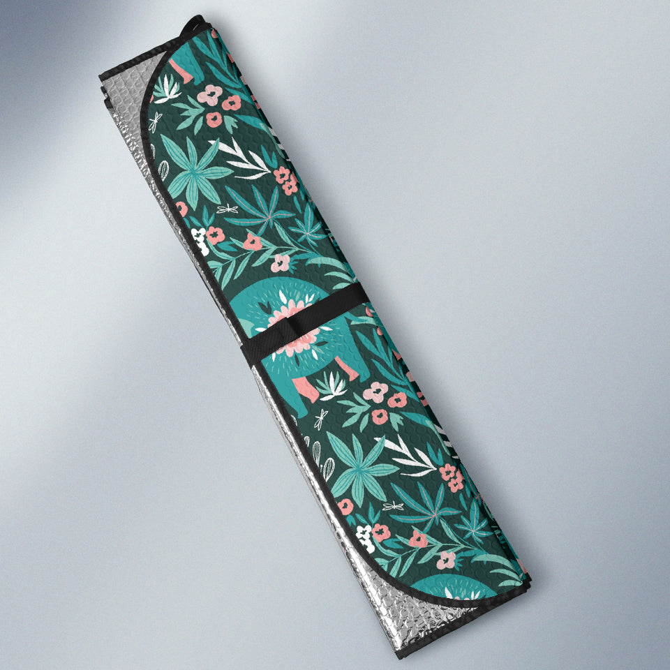 Elephants Jungle Pattern Car Sun Shade
