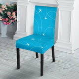 Airplane Destinations Blue Background Dining Chair Slipcover