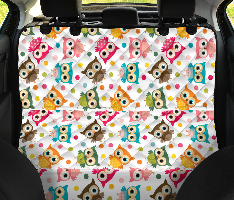 Color Cute Owl Pattern Dog Car Seat Covers