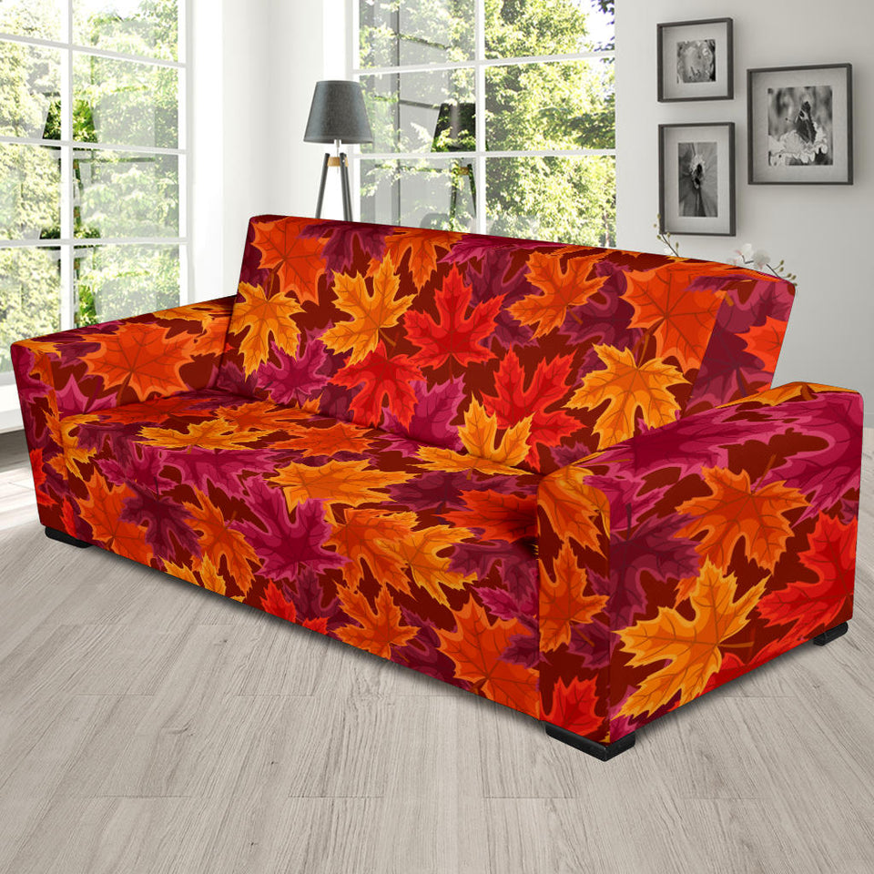Autumn Maple Leaf Pattern Sofa Slipcover