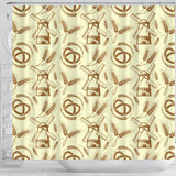 Windmill Wheat Pattern Shower Curtain Fulfilled In US