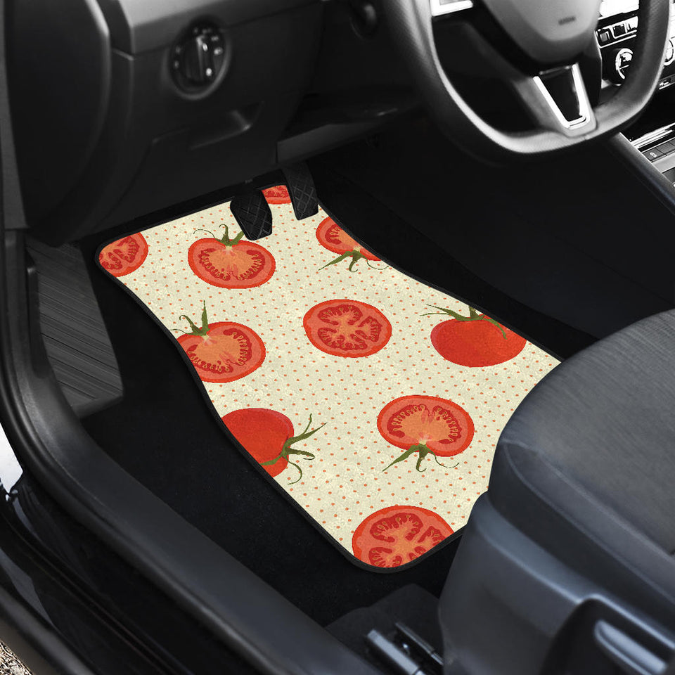 Tomato Dot Background Front And Back Car Mats