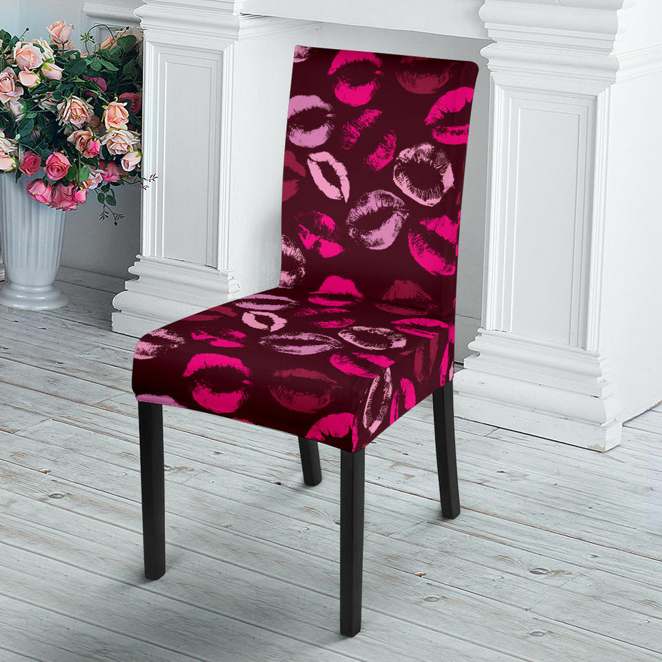 Lips Pattern Print Design 03 Dining Chair Slipcover