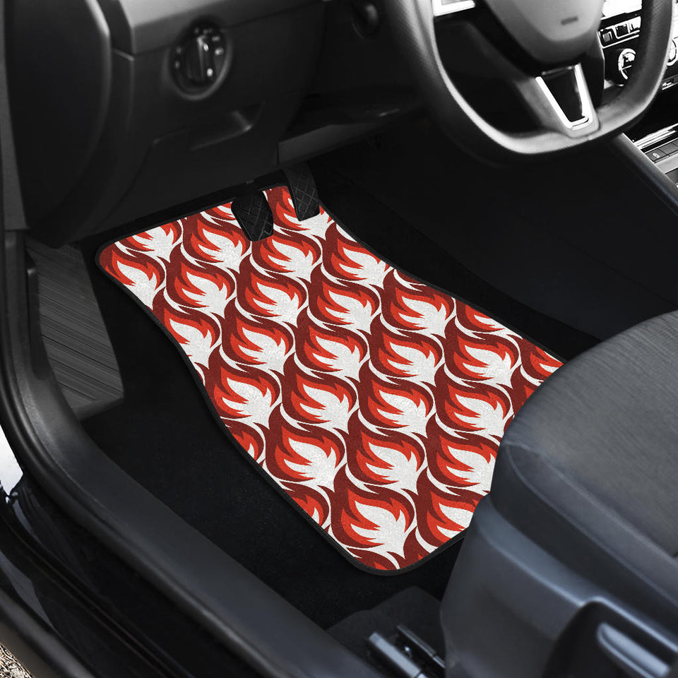 Fire Flame Symbol Design Pattern Front And Back Car Mats