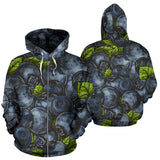 Blueberry Pattern Zip Up Hoodie