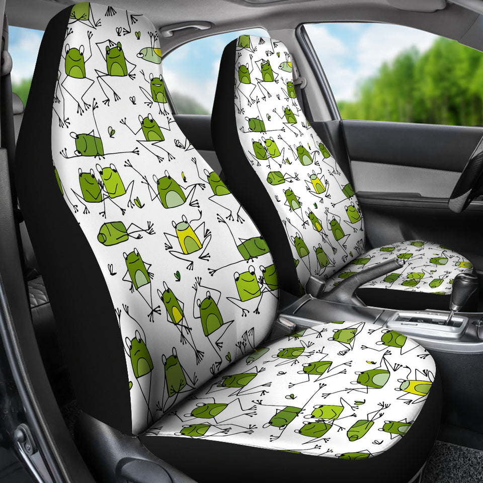 Sketch Funny Frog Pattern Universal Fit Car Seat Covers