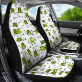 Sketch Funny Frog Pattern Universal Fit Car Seat Covers