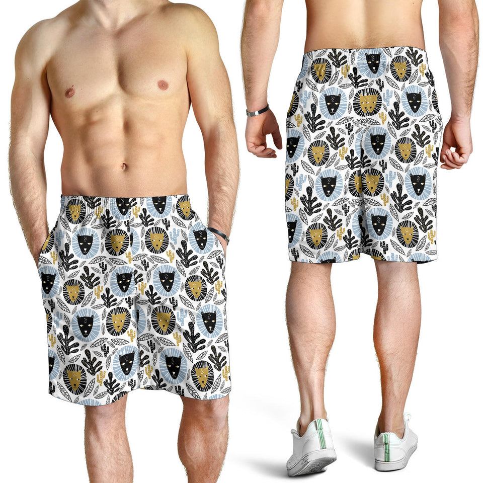 Lion Pattern Print Design 05 Men Shorts