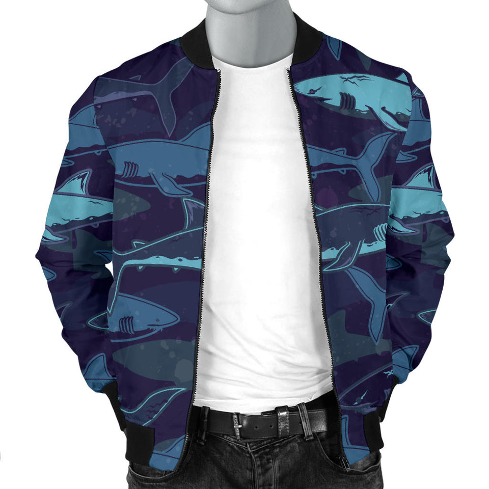 Shark Pattern Men'S Bomber Jacket