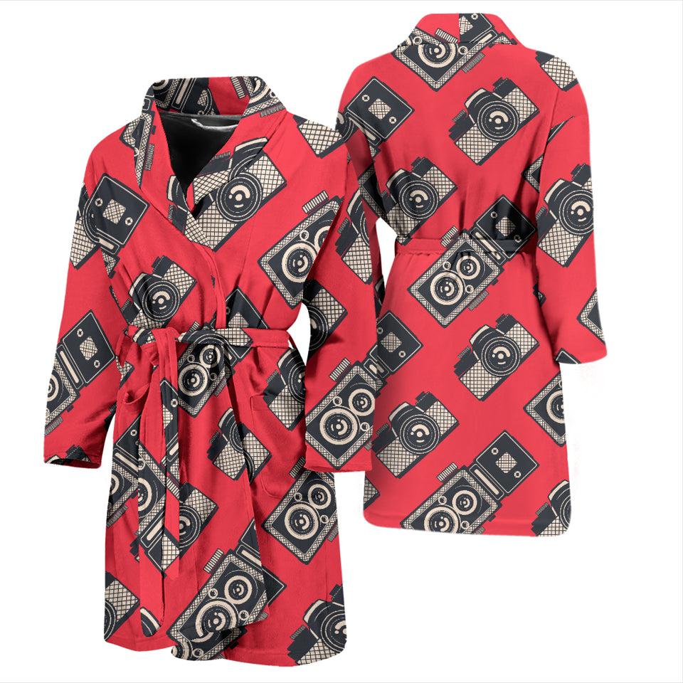 Camera Pattern Print Design 05 Men's Bathrobe