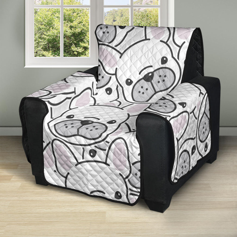 Cute french bulldog head pattern Recliner Cover Protector
