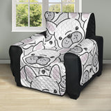Cute french bulldog head pattern Recliner Cover Protector