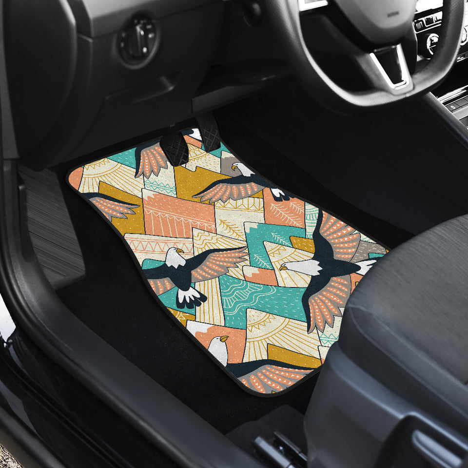 Eagle Pattern Print Design 02 Front and Back Car Mats