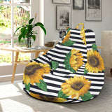 Sunflowers Ribbon Background Bean Bag Cover
