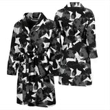 Crow Illustration Pattern Men'S Bathrobe