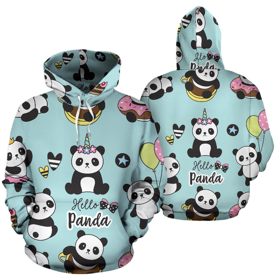 Cute Baby Panda Pattern Men Women Pullover Hoodie
