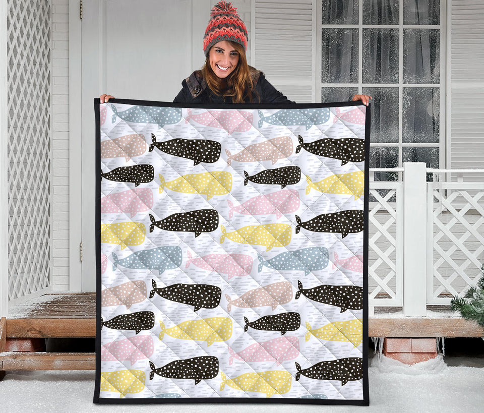 Whale Dot Pattern Premium Quilt