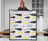Whale Dot Pattern Premium Quilt