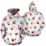 Cake Cupcake Design Pattern Men Women Pullover Hoodie