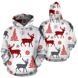 Deer Tree Snowflakes Chrismas Pattern Men Women Pullover Hoodie