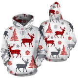 Deer Tree Snowflakes Chrismas Pattern Men Women Pullover Hoodie