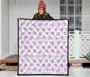 Pig Pattern Print Design 03 Premium Quilt