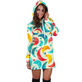 Colorful Moon Pattern Women'S Hoodie Dress