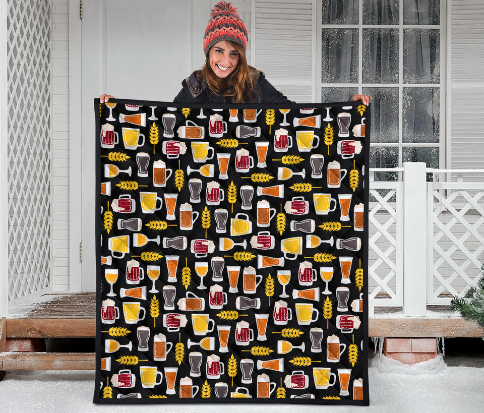 Beer Type Pattern Premium Quilt