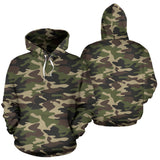 Dark Green Camo Camouflage Pattern Men Women Pullover Hoodie