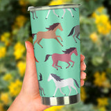 Colorful Horses Pattern Tumbler