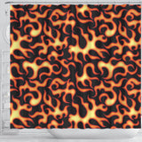 Fire Flame Dark Pattern Shower Curtain Fulfilled In US