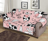 Cows milk product pink background Sofa Cover Protector