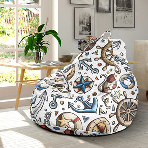 Cute Nautical Steering Wheel Anchor Pattern Bean Bag Cover