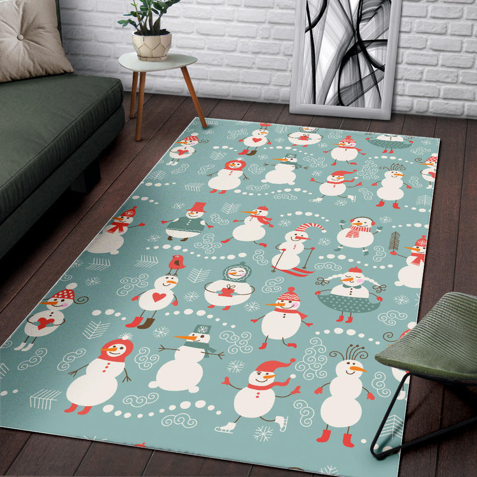 Cute Snowman Pattern Area Rug