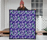 Eggplant Pattern Print Design 03 Premium Quilt