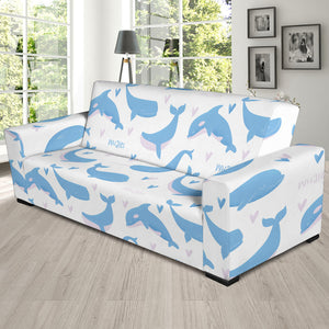 Blue Whale Pattern Sofa Slipcover