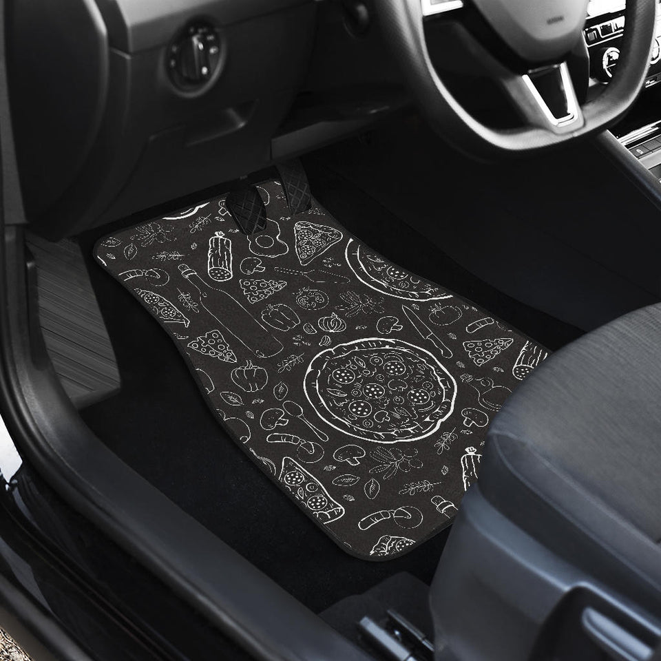 Pizza Pattern  Front And Back Car Mats