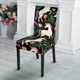 Unicorns Forest Background Dining Chair Slipcover