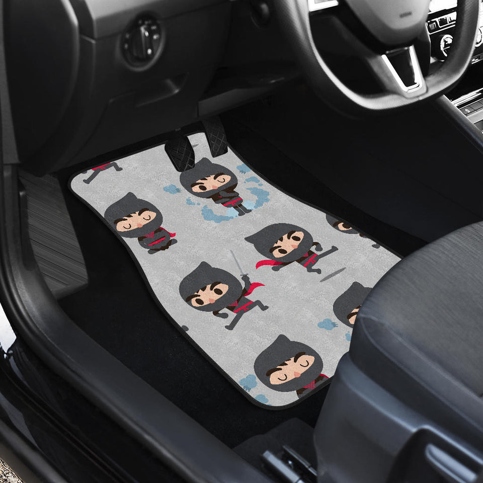 Cute Ninja Pattern Front And Back Car Mats