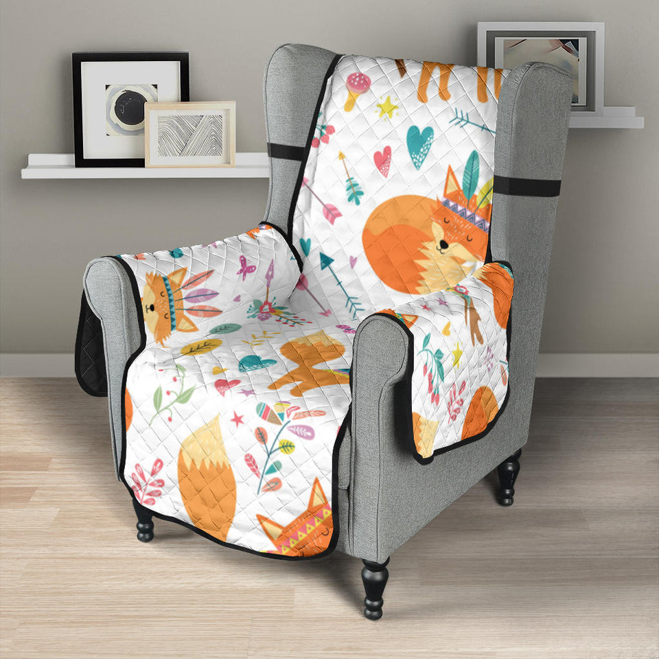 cute tribal fox pattern Chair Cover Protector