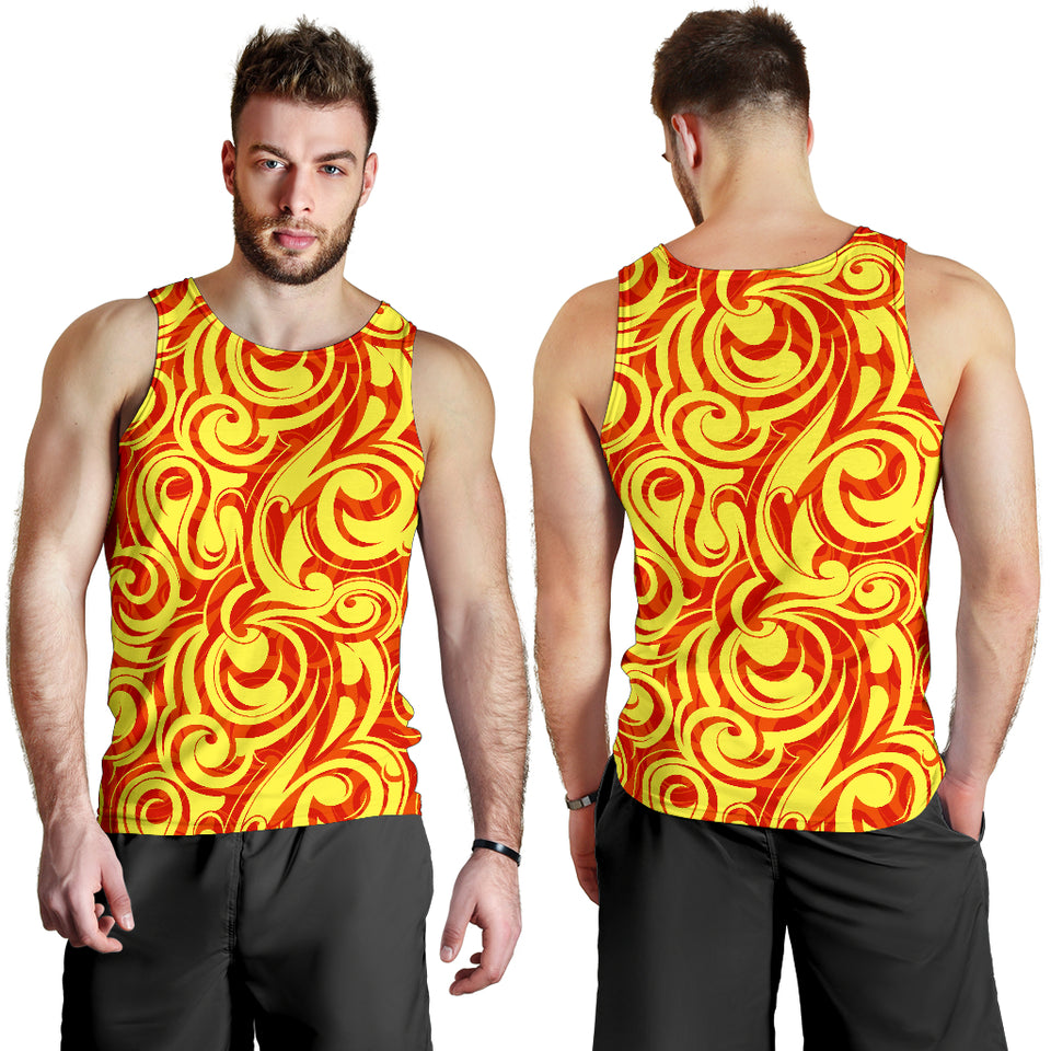 Fire flame design pattern Men Tank Top
