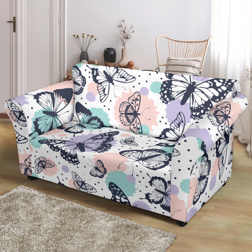 Butterfly Pattern Loveseat Couch Slipcover
